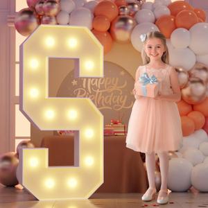 Marquee Light Up Letters S: Large 4FT Marquee Letter for Party Decoration, Alphabet Sign for Birthday Marry Me Wedding Engagement Baby Shower Graduation Decor, Assembly Needed