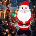 Mimi Funn 4FT Christmas Inflatable Santa Claus Raises his Hand, Blow up Lighted Santa Claus Yard Decoration Suitable for Christmas Indoor Outdoor Xmas Yard Party Holiday Garden Decor
