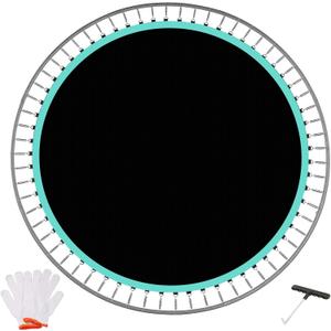 Trampoline Replacement Mat, Fit 12 Ft Round Trampoline with 72 V-Hooks Using 5.3-5.7" Springs, UV-Resistant, with Install Tool (Spring not Included)