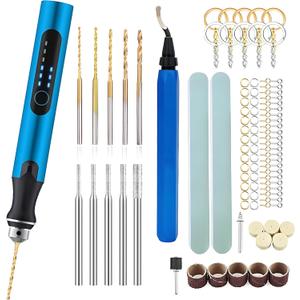 Resin Polishing Tools Kit,Electric Resin Drill Kit,Rotary Pen with Bits & Deburring Tool for Keychain Making,Jewelry Art,Resin Duberring, Drilling,Polishing,Buffing,DIY
