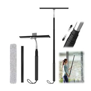 Shower Squeegee with Long Handle, 15-51" Telescopic Squeegee for Window Cleaning, Window Squeegee for Glass Doors, Extendable Window Cleaner Tool for Tile Walls, Sliding Door, Floor, Car Windshield