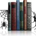 Geelin Creepy Spider Metal Bookends Set of 2 Styles Gothic Black Spider and Web Book Ends for Shelves Scary Home Office Desk Bookshelf Decor Gift for Book Lovers Reading Enthusiasts