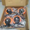 4 Inch Caster Wheels, Casters Set of 4, Heavy Duty Casters with Brake 2200 Lbs, Locking Industrial Swivel Top Plate Casters Wheels for Furniture and Workbench Cart, Orange (Two Hardware Kits Include)