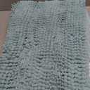 H.VERSAILTEX Bath Mats for Bathroom Non Slip Extra Thick Chenille Striped Bath Rug 24" x 36" Absorbent Non Skid Fluffy Soft Shaggy Rugs Washable Plush Mats for Indoor, Bath Room, Tub - Aqua Haze