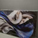 Blue Silver Abstract Picture Wall Art Modern 3D Textured Canvas Decor for Living Room Bedroom Office Flow Artwork 24" x 48"