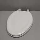 KOHLER Stonewood Quiet-Close, Elongated Toilet Seat Soft Close, Durable Wood, Easy Installation, Universal Fit, Home Essentials, White Finish, K-20466-0
