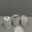 Hymmah Bathroom Accessories Set,Toothbrush Holder,Farmhouse Decor,4 Pcs Resin Gift Apartment Necessities, Contain Toothbrush Cup,Soap Dispenser & Dish,Tumbler (Leaf White)