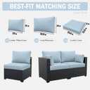8p Outdoor Cushion Slipcovers Outdoor Patio Cushions Covers Replacement Waterproof with Zipper for 3-Seat Outdoor Rattan Sofa Patio Furniture Cushion Covers Sky Blue, Covers Only