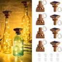 VOOKRY Solar Wine Bottle Lights, 8 Pack 20 LED Solar Powered Cork Lights Waterproof Outdoor Fairy String Lights Wine Bottle Decorations for DIY, Party, Wedding, Garden, Patio, Tabletop(Warm White)