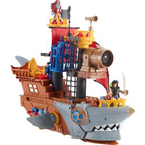 Fisher-Price Imaginext Preschool Toy Shark Bite Pirate Ship Playset with Figure & Accessories for Pretend Play Kids Ages 3+ Years 