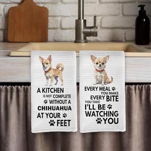 Chihuahua Dog Kitchen Towels, Decorative Set, Hand Dish Tea Towels for Kitchen 16x24 Inch