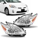 Headlight Assembly Fit for 2010-2011 Toyota Prius Black Housing Clear Lens