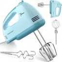 LILPARTNER Hand Mixer Electric, Ultra Power Kitchen Hand Mixer With 7-Speed & 5 Stainless Steel Accessories for Whipping Dough, Cream, Cake, Dishwasher Safe, Blue
