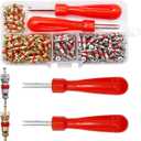 242pcs R134A Ac Valve Core Kit Valve Cores Kit AC Valve Core Removal Tool for Car A/C Valve Kit Air Conditioning Valve Core