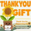 2 x Mini Sunflowers Positive Crochet, Ideal Thank You Gifts for Women Coworkers Personalized Thank You Gift Crochet Sunflower Teachers Custom Gift for Man Women Cheer Up Desk Office Sunflowers Decor