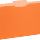 100 Blue Summit Supplies Orange File Folders Letter Size 1/3 Cut 100 Pack - Durable 11pt Two-Tone Paper, Orange Folders Bulk, Orange Manila Folders for Office and School