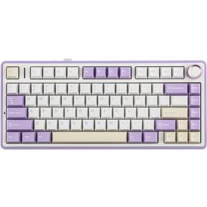 EPOMAKER x Aula F75 Gasket Mechanical Keyboard, 75% Wireless Hot Swappable Gaming Keyboard with Five-Layer Padding&Knob, Bluetooth/2.4GHz/USB-C, RGB (Purple, LEOBOG Reaper Switch)