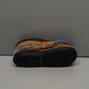 ATHMILE Men's Slippers Slip On Moccasin, Indoor Outdoor Warm Fuzzy Comfy House Shoes, Fluffy Wide Loafer Home Bedroom Slippers (9-10, Brown Black Wool)