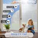 VIseeko Window Privacy Film, Blinds Style Frosted Vinyl for Glass Windows Decorative Static Cling Anti Uv Film for Home,Glass Door,Bathroom,Office 23.6x157.5in