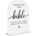 Acrylic Wedding Sign Wedding Signs for Ceremony Please Sign Our Bible Sign for Wedding Modern Calligraphy Arch Acrylic Table Top Sign for Wedding Reception and Event Party Table(white)