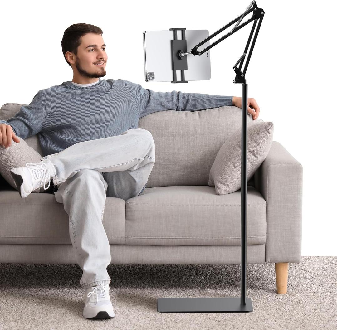 InnoGear Tablet Floor Stand, Overhead Bed Phone Stand Adjustable Holder Universal Floor Stand Compatible with iPhone iPad Pro Air Mini, Samsung Tab, Kindle, E-Readers (Medium)