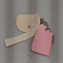 Mum's Memory Mini Zip Around Wristlet Wallets for Women -KeyChain Wallet with Detachable Dual Pouch Wristlet -Key Chain Coin Purse Small Wallets (Pink+White)