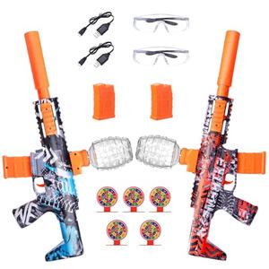 2 Pack Splatter Blasters, Full Auto Splat Blaster Toy Kits, 50000+, 10 Rs Per Seconds, 600 Hopper, Outdoor Team Game Activities Toy, 2 Rechargeable Batteries, Age 12+ Year Up