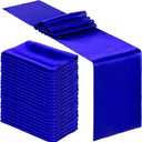 Bencailor 24 Pcs Royal Blue Satin Table Runner Bulk 12 x 108 Inches Long Table Runners Bright Smooth Fabric Tablecloth for Wedding Banquet Birthday Spring Graduation Party Decorations