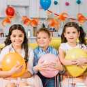 ArtCreativity Orange Ponytail Headbands for Kids - Set of 6 Head Boppers - Cute Tinsel Headband for Girls with Bopper Springs - Adorable Orange Party Favor Accessories - Pom Pom Headbands for Women