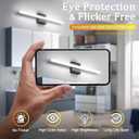 Combuh 2 Pack Bathroom Light Fixtures Black Vanity Lights Bar 24 Inch 14W Bathroom Lights Over Mirror IP44 Wall Sconces Cool White 6000K