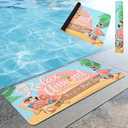 Yinhua Summer Pool Doormat, Non Slip Pool Floor Mat for Deck, Swimming Poolside Seating Mats with Rubber Backing Walk Summer Door Mat for Outside Patio Beach Swimming Pools Lounging, 24"x48"