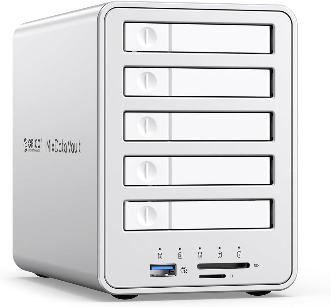 ORICO All-Flash 2.5-inch USB-C Docking Station with 5 Gbps Data Transfer Speed, Compatible with 2.5'' SSD, Featuring 10 Gbps Hub Expansion and Support for Up to 40 TB Storage Capacity