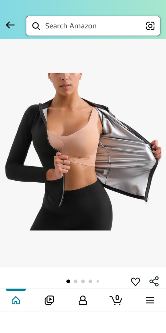 Sauna Suit Hot Sweat Body Shaper Jacket Waist Trainer Long Sleeve Zipper Shirt Workout Top (2XL -3XL)