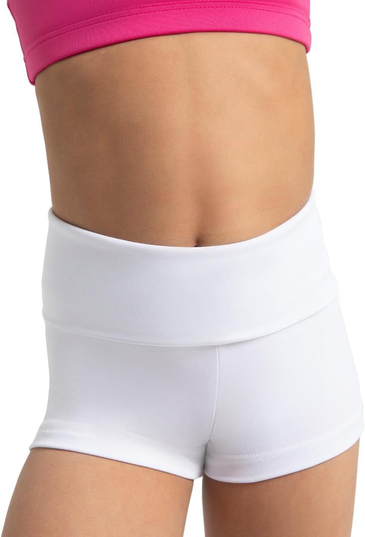 Capezio Girls Capezio Fold-Over Boyshort - Girls (8 Years, White)