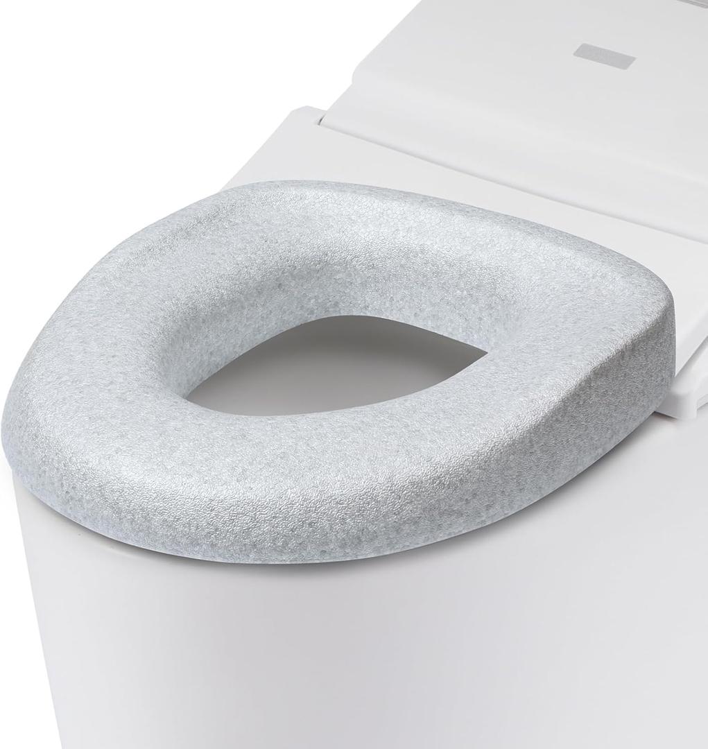 Raised Toilet Seat Cushion - 2 Firm Cushioned Toilet Seat for Seniors and Post Surgery Recovery, Soft, Warm Toilet Riser Seat-Gray