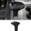 JWWY Gear Shift Shifter Knobs Cover Trim Compatible with Jeep Grand Cherokee Accessories 2014-2015 2pcs Carbon Fiber