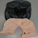 Sintuff 2 Pack Inflatable Travel Pillow for Airplanes Inflatable Neck Flight Pillows with Compact Bag and Blindfold for Traveling, Airplane, Train, Car, Office(Dark Gray and Light Pink)
