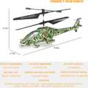 SNMUMU New Apache RC Helicopter - 2.4GHz Remote Control Helicopter with Altitude Hold, LED Lights, 2 Speed Modes, One Key Takeoff/Landing, Best Gifts for Kids 6 Years + & Adults (Camouflage)