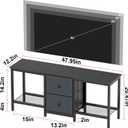 TV Stand Suitable for TVs up to 55 Inches, Entertainment Center with Storage Drawers and Shelves, Media Console Table for Living Room and Bedroom (Black)