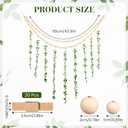 TXIN Hanging Photo Display Holder Wall Decor with Wooden Cards Clips, Boho Style Picture Frame Wood Beads Garland Artificial Eucalyptus Plant Home Decoration for Farmhouse Greenery Cubicle Bedroom