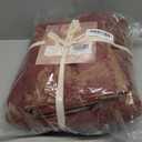 QKTE Premium 100% Cotton Muslin Duvet Cover Queen Size, 3 PCS Double Gauze Yarn-Dyed Jacquard Duvet Cover Set with Zipper Closure, Reversible Floral Breathable Soft Bedding for All Seasons, Dark Red