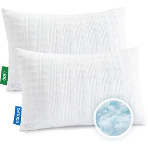 Meoflaw Cooling Pillows for Sleeping King Size Set of 2,Shredded Memory Foam Bed Pillow with Pillow Case-Double Sided Material,Adjustable Loft King Pillow for Side & Back Sleeper-Medium Firm