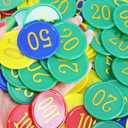 Bulk Plastic Poker Chips Set with Numbers,Denomination Printed Casino Style Chip for Texas Home Game Holdem Poker Nights,Blackjack or Roulette Games,Casino Parties (480 pcs)