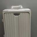 UrbanExplorer 20 Inch Carry On Luggage TSA Approved, Aluminum Frame Zipperless Luggage Carry On with Compartment for Short Trips, ABS+PC Hard Shell Suitcases with Spinner Wheels, White