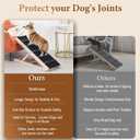 Dog Ramp for Bed - Foldable Small to Large Dog Ramp for Couch - 6 Adjustable Height from 12" to 24" - Stairs with High Traction Mat - Wooden Portable Ramp for Dogs to Get on Bed Couch Car Up to 200LBS