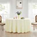 Round Tablecloth 132 Inch 10 Pack Ivory Tablecloths Washable Decorative Polyester Table Clothes Cover for Dining Table Banquets Buffet Parties and Wedding