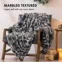 EVERGRACE Luxurious Soft Faux Rabbit Fur Throw Blanket, Cozy Fuzzy Plush Warm Throws for Couch Bed Sofa Chair Home Decor, Ruched Bubble Fluffy Blanket with Reversible Velvet, 60" x 80", Gray
