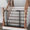 Cumbor 29.7-40.6" Baby Gate for Stairs, Baby Essential Safety Gate, Mom's Choice Awards Winner-Dog Gate for Doorways, Pressure Mounted Auto-Close Pet Gates for Dogs Indoor, Durable Child Gate, Black