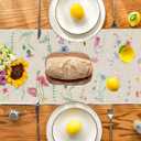 Wildflowers Floral Table Runner, Summer Fall Table Decoration with Meadow Grass and Botanical Print for Kitchen Dining Table or Home Party, 13x75 Inch