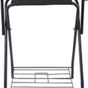 Harrison Howard Saddle Stand Freestanding Full-Size Portable Floor Horse Saddle Rack with Fabric Adds Protection to Underside of Saddle Prevents Bar Indentations Secure Saddle Saddle Black